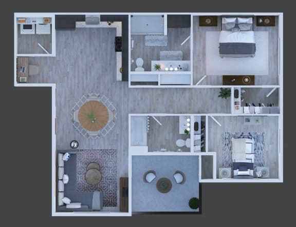 Floor Plan  Image of two bedroom floor plan.