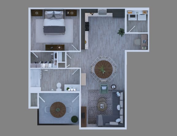 Floor Plan  Image of one bedroom floor plan.