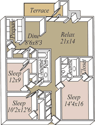 Floor Plan  Birdcage Village - Albatross floorplan