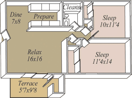 Floor Plan  Birdcage Village - Heron floorplan