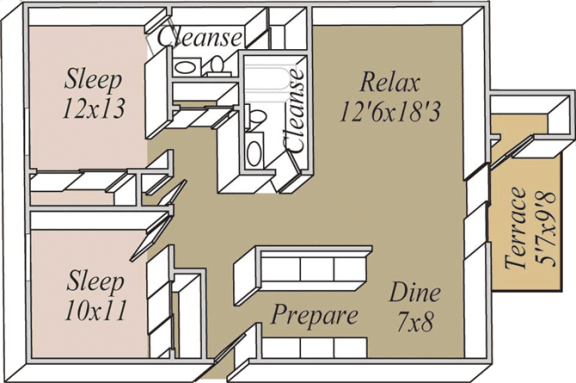 Floor Plan  Birdcage Village - Sandpiper floorplan