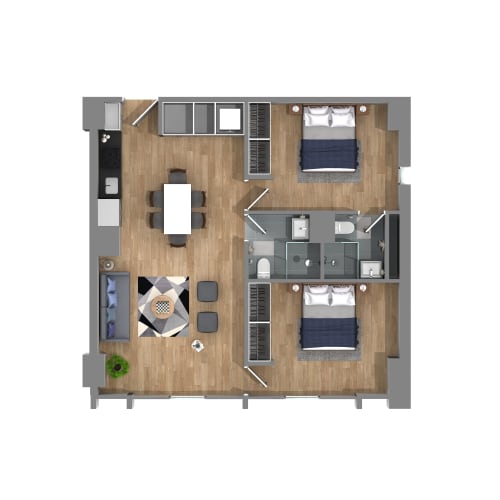 Floor Plan  a floor plan of our office space with a wood floor