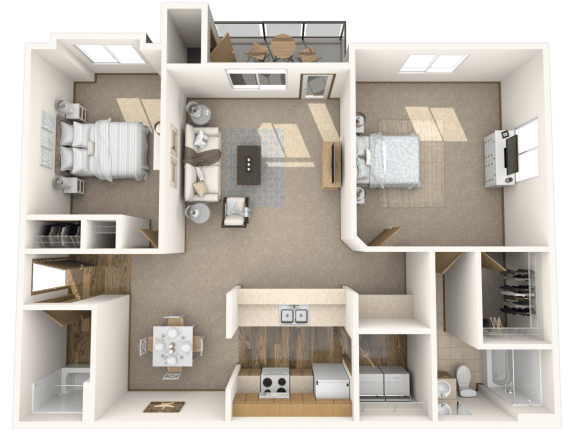 Floor Plan  Chestnut - 2 Bedrooms, 2 Bathrooms
