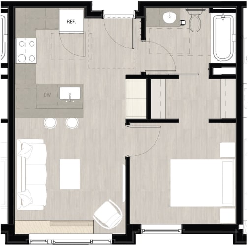 Floor Plan  One Bedroom