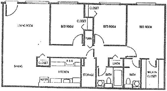 Floor Plan  a floor plan of a house showing the bedrooms and baths