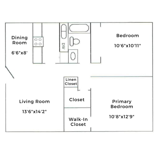 Floor Plan  a floor plan of a small house with a living room and a dining room