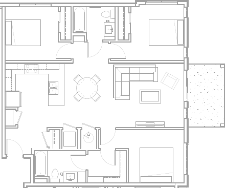 Floor Plan  a black and white floor plan of a house