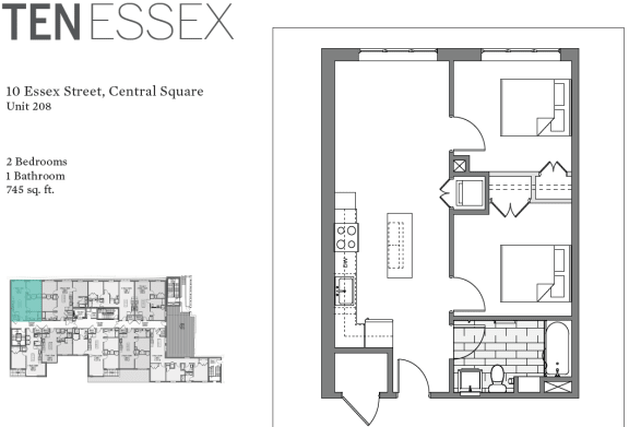 Floor Plan  a floor plan of a bedroom apartment