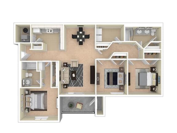 Floor Plan  3 BEDROOM 2 BATHROOM