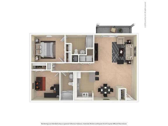 Floor Plan  1 BEDROOM 2 BATHROOM WITH DEN