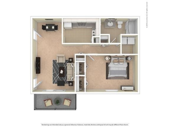 Floor Plan  1 BEDROOM 1 BATHROOM LARGE
