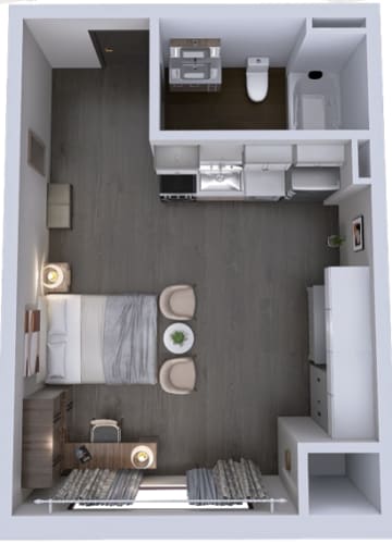 Floor Plan  Studio with Queen bed