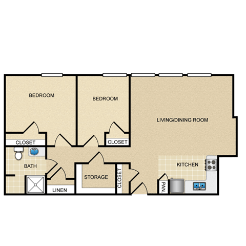 Floor Plan  the floor plan of laurels apartments