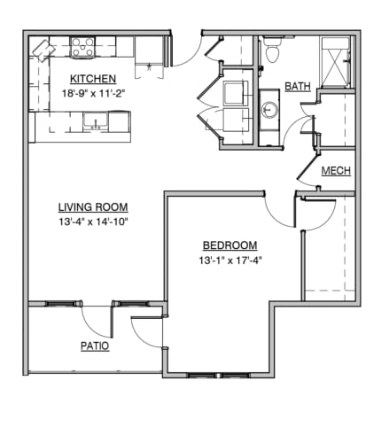 Floor Plan  a floor plan of a house with a bedroom and a living room
