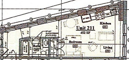 Floor Plan  a drawing of a train station with a train on it
