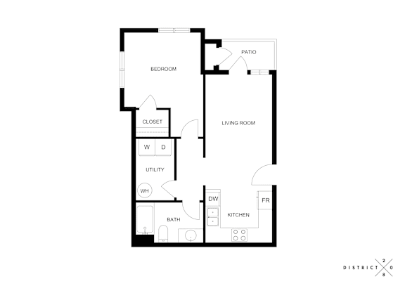 Floor Plan  A black and white image of a floor plan for a house.