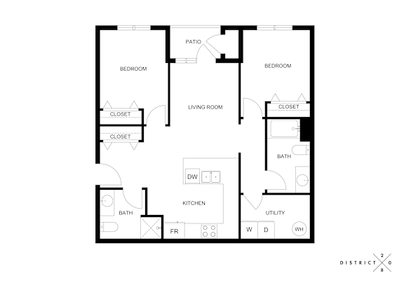 Floor Plan  A black and white image of a house floor plan.
