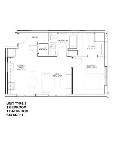 Floor Plan  1 Bed