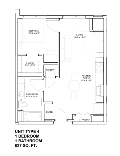 Floor Plan  1 Bed