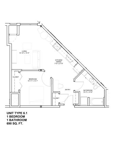 Floor Plan  1 Bed