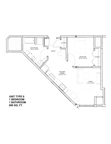 Floor Plan  1 Bed