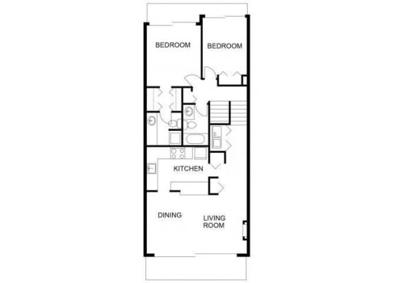 Floor Plan  Majestic Bay Two Bedroom, Two Bath Townhome