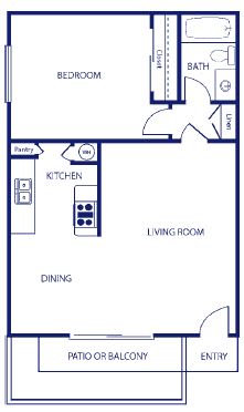 Floor Plan  The Benson One Bedroom, One Bath