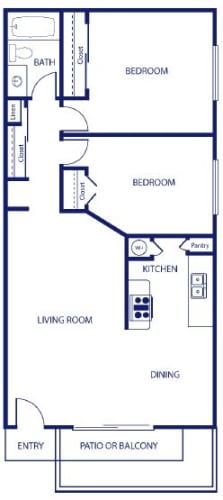 Floor Plan  The Benson Two Bedroom, One Bath