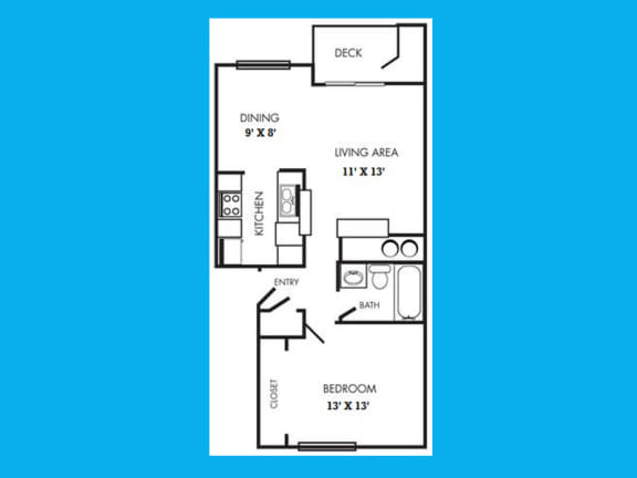 Floor Plan  Village Fair One Bedroom, One Bathroom