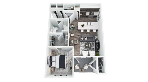 Floor Plan  1 bed Floor Plan at Union at Wiley, Cedar Rapids, IA, 52404