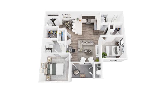 Floor Plan  2 bed Floor Plan at Union at Wiley, Cedar Rapids, IA