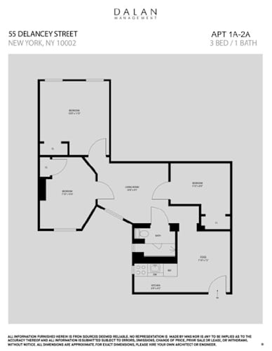 Floor Plan  3 Bed 1 Bath