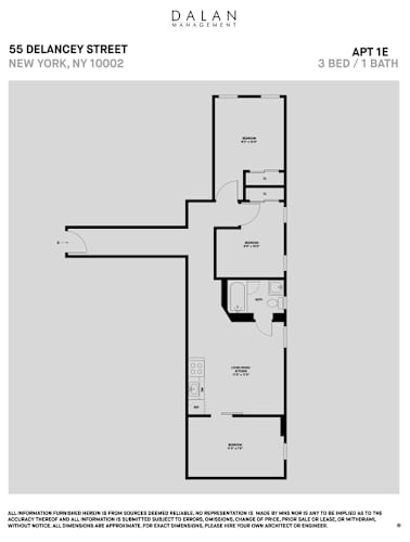 Floor Plan  3 Bed 1 Bath