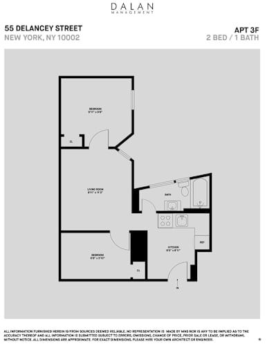 Floor Plan  2 Bed 1 Bath
