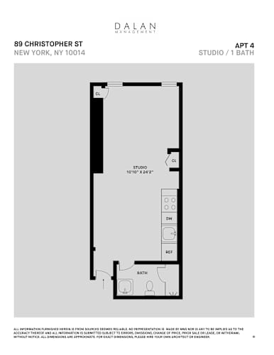 Floor Plan  Studio 1 Bath