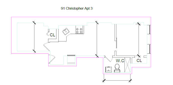 Floor Plan  2 Bed 1 Bath