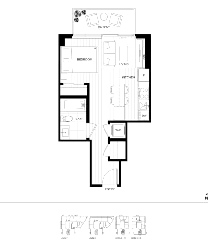 Floor Plan  A black and white image of a house floor plan.