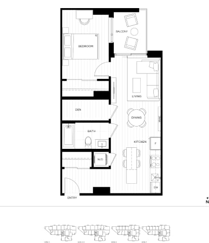 Floor Plan  A black and white image of a house floor plan.