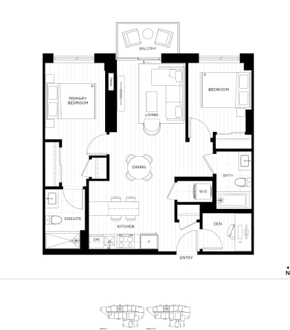 Floor Plan  A black and white image of a house floor plan.