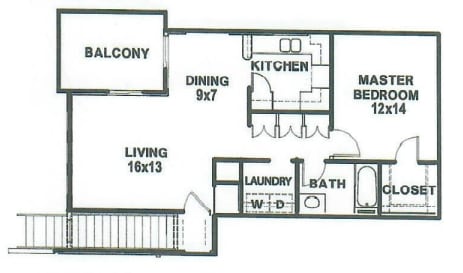 Floor Plan  1 Bedroom 1 Bathroom