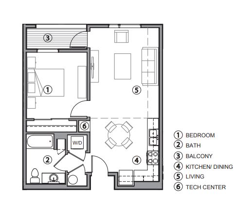 Floor Plan  1x1a