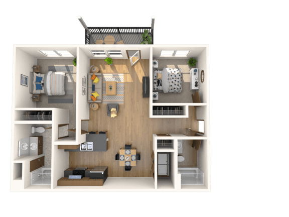 Floor Plan  2 bedroom, 2 bathroom floor plan image