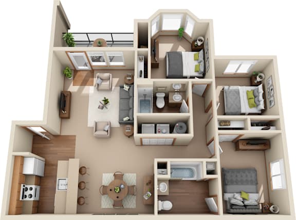 Floor Plan  3 Bedroom floor plan image