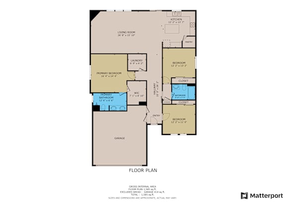 Floor Plan  3/2.5 1696 sqft