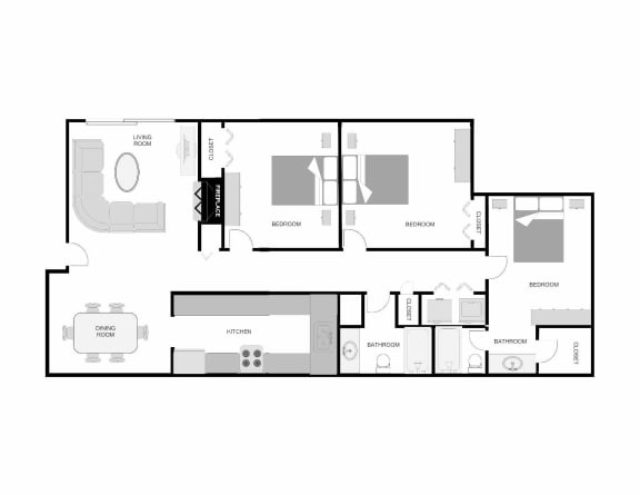 Floor Plan  typical floor plan of a modern apartment in moscow