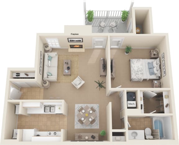 Floor Plan  a floor plan of a two bedroom apartment