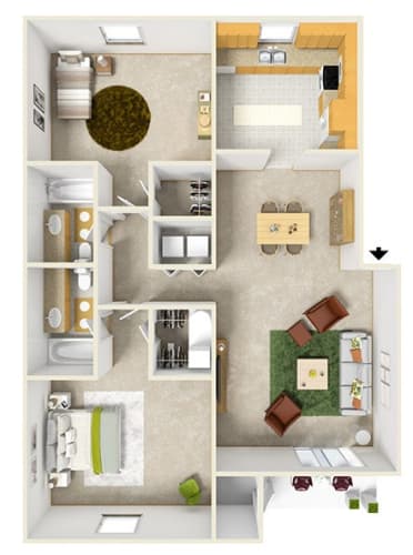 Floor Plan  a floor plan of a studio apartment