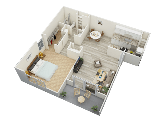 Floor Plan  bedroom floor plan at the crossing apartments in denham springs, la