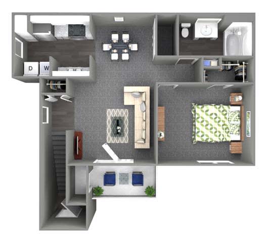 Floor Plan  a 2 bedroom floor plan with a bathroom and a living room