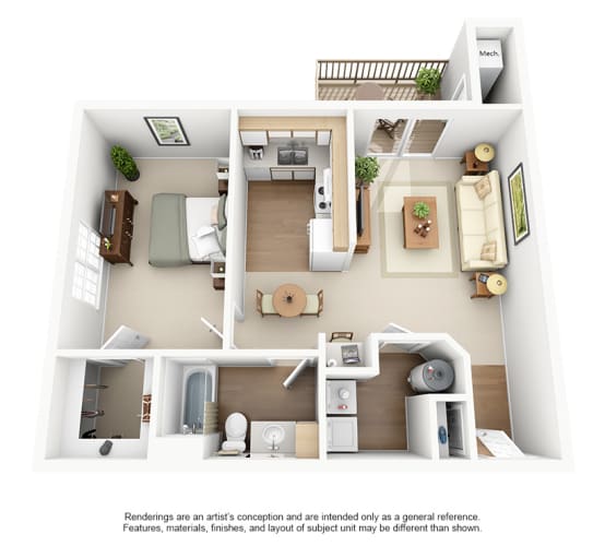Floor Plan  a 1 bedroom floor plan with a bathroom and a living room